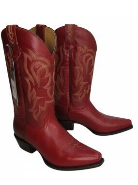NEW SHYANNE Lucille Cowboy Boots Snip Toe Western Heel Mid Red Size 10M